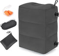 Inflatable Travel Foot Rest Pillow, Adjustable 3 Layers Height Leg Rest Pillow, Kids Airplane Bed, Adults Travel Essentials on Plane, Trains, Cars, Office, Home (Dark Grey, 1 PC)