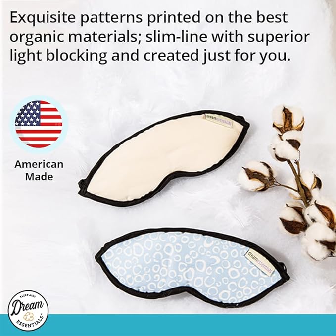 Dream Essentials Natura Organic Cotton Sleep Mask (Whispering Grass) Made in USA