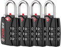 Forge Open Alert TSA Approved Luggage Locks - 3 Digit Combination, Easy Read Dials, Zinc Alloy Body - Ideal Travel Lock for Luggage, Suitcases, Bags & Toolboxes (Black 4 Locks)