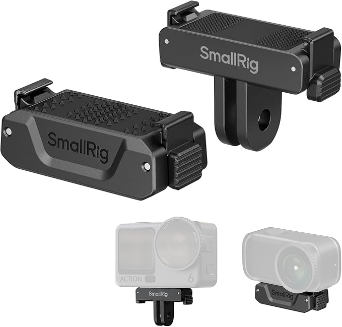 SmallRig Action 6 / Nano Magnetic Quick-Release Adapter Mount for DJI Osmo Action 6 / Osmo Nano, 2 PCS with 2-Prong Mount & 1/4"-20 Threaded Hole, for Tripod/Selfie Stick