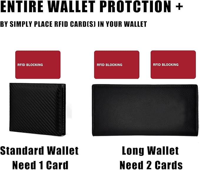 RFID Blocking Card - 3 Pack, Contactless NFC Credit Card ID Protection Safe Bank Card Passport Entire Wallet Purse Shield Protector Blocker Guard (Pack of 3, Red)