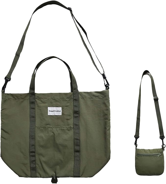 Foldable Travel Tote Bag, Water-Resistant Tote Bag with 3 External Mesh Pockets for Travel, Daily Use, Outdoor