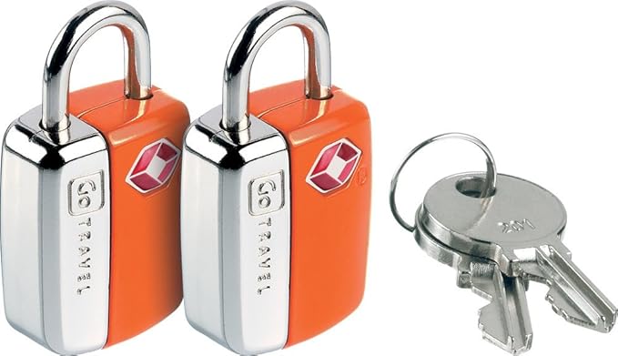 Go Travel TSA Key Padlocks, Suitcase Lock with 2 Keys per Lock, TSA Approved Locks for Luggage, Travel Essentials, Pack of 2