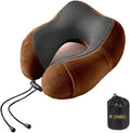 Travel Pillows for Airplane - Neck Pillow Airplane and Car Use - Soft Comfortable Memory Foam Travel Neck Pillow - Travel Essentials for Women and Men (Chocolate Brown)
