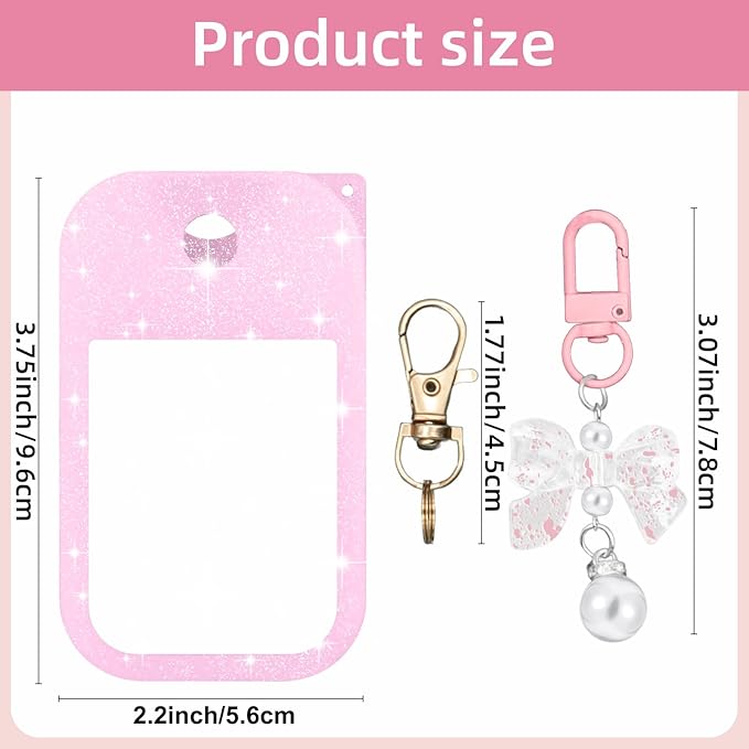 Silicone Case Compatible with Touchland Hand Sanitizer Spray Mist 1 oz with Bow Keychain
