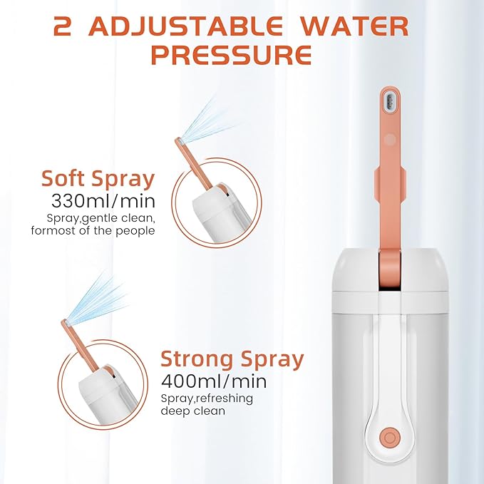 Portable Bidet for Travel, Rechargeable Electric Travel Bidet Sprayer with LED Display, 340ml Bottle Capacity, Waterproof High Pressure Handheld Travel Bidets for Men Women Cleaning