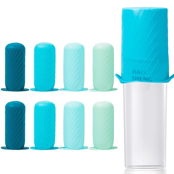 Mrsdry Bottle Covers for Travel, Leak Proofing, Travel Size Container Silicone toiletry sleeves, Leak Locks Travel Accessories for Shampoo Wash Body Bottles and other beauty and personal care(8pcs)