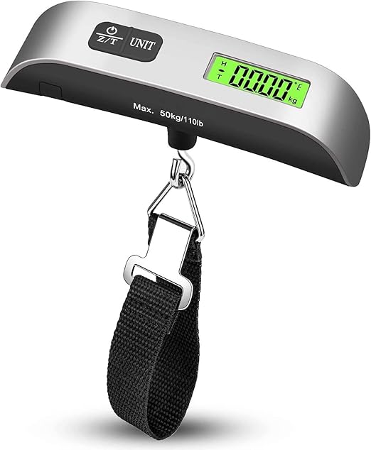 Luggage Scale High Precision Luggage Weight Scale Portable Suitcase Scale Digital Handheld Electronic Digital Hanging Scale for Travel with Hook 110 Lb/ 50Kg