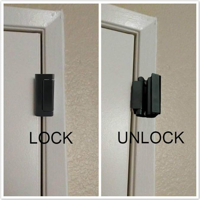 3 Pack Door Reinforcement Locks with 12 Screws, Home Security Door Lock Stop for Toddler, Childproof Door Lock Night Lock Withstand 800 Lbs Black