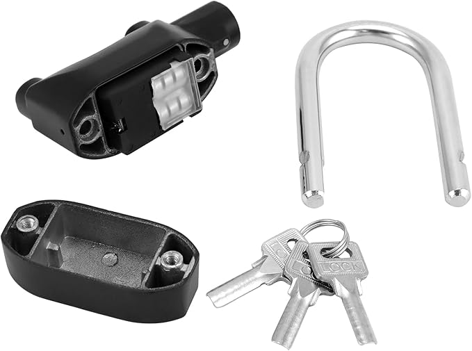 QWORK Alarm Lock, 110 Db Universal Security Alarm Lock System Burglar Door Motor Bike Padlock with 6 Keys (Black), 2 Pack