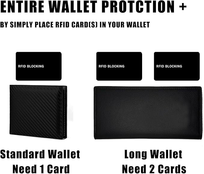 RFID Blocking Card - 3 Pack, Contactless NFC Credit Card ID Protection Safe Bank Card Passport Entire Wallet Purse Shield Protector Blocker Guard (Pack of 3)