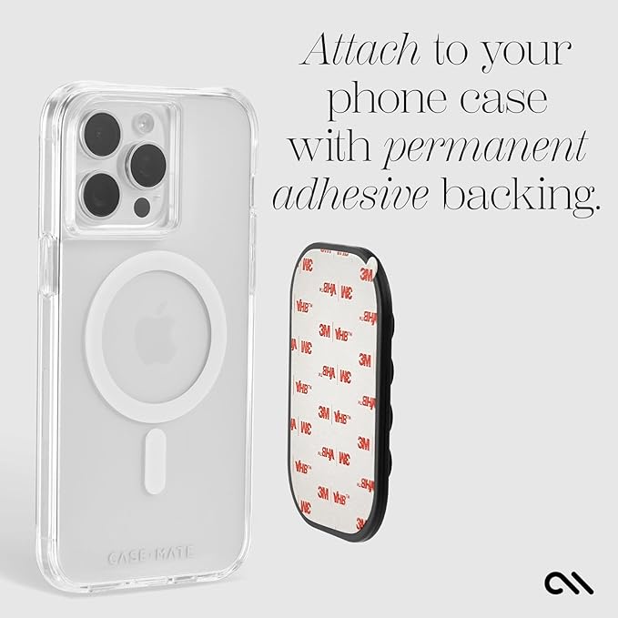 Case-Mate Adhesive Suction Cup Phone Mount - Sticky Phone Grip with Strong 3M Adhesive - Anti-Slip Phone Holder - Content Creator Essentials - Compatible with iPhone, Android Phones & Cases - Black