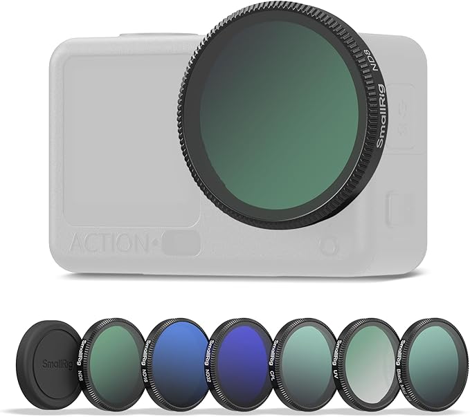 SmallRig Filter Kit for DJI Osmo Action 6, 6 Pack ND8 ND16 ND32 CPL UV 1/4 Effect Black Mist Filters, Snap-On Polarizing Neutral Density & Lens Silicone Cover, HD Optical Glass & Multi-Coated - 5967