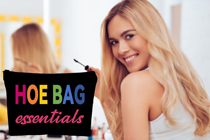 ZUYUROU Funny Gifts for Women, Girls - Cool Hostess Gift Ideas for Birthday, Weekend Fun - Makeup Travel Bag - Black