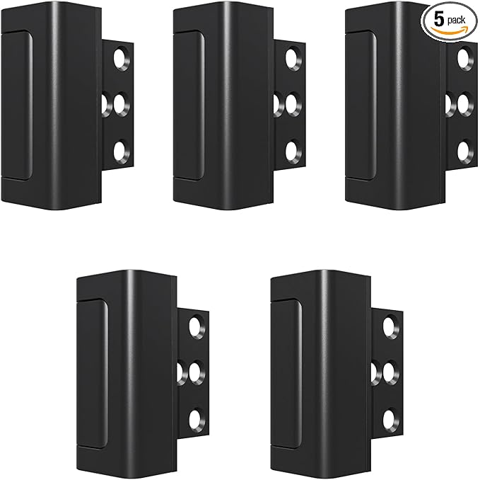 Greatalent 5Pack Home Security Door Reinforcement Lock Childproof, Door Locks for Kids Safety, Door Lock Latch Stopper for Front Door Inside Top of Door, Aluminum Construction Finish