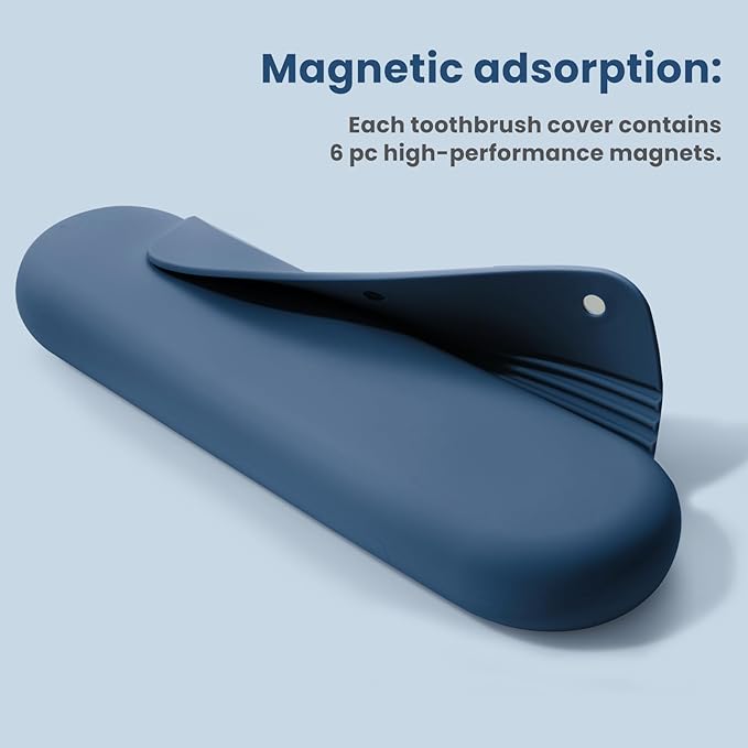 Silicone Electric Toothbrush Travel Case, Manual Toothbrush Travel Cover for Men and Women,Toothbrush Holder for Travel,Gym and More, Fits Most Manual and Electric Toothbrushes - Blue