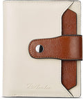BOSTANTEN Women Leather Wallet RFID Blocking Small Bifold Zipper Pocket Wallet Card Case Purse with ID Window
