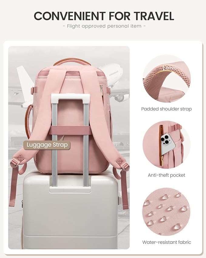 LOVEVOOK 40L Travel Backpack for Women Men, Large Carry on Backpack for Airplanes TSA Personal Item Travel Bag fits 15.6" Laptop, Waterproof Weekender Essentials Airline Approved with 2 Packing Cubes