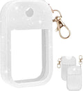Palksky Hand Sanitizer Spray Case for Touchland,Silicone Case with Keychain for Power Mist and Glow Mist1 fl oz(Glitter Sequin White),Travel Size