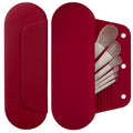 AGIKET Silicone Makeup Brush Holder Travel Cosmetic Bag：Soft Portable Cosmetic Face Brushes Holder with Upgrade Anti-Fall Out Magnetic Closure, Large Travel Makeup Brush Case - Red