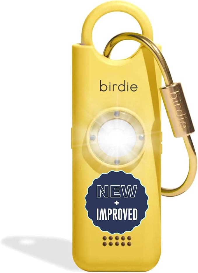 She’s Birdie 3.0 New Version – The Original Personal Safety Alarm for Women by Women–Loud Siren, Flash Light and Rechargeable Battery in a Variety of Colors (Lemon Yellow)