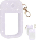 Palksky Hand Sanitizer Spray Glitter Case for Touchland,Silicone Case with Keychain for Power Mist and Glow Mist 1 fl oz(Glitter Sequin Purple),Travel Size