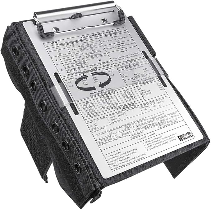 Pilot Kneeboard with Aluminum Clipboard. Compatible with 7.9 inch Apple iPad mini 3 and 4, Android Devices Similar in Size