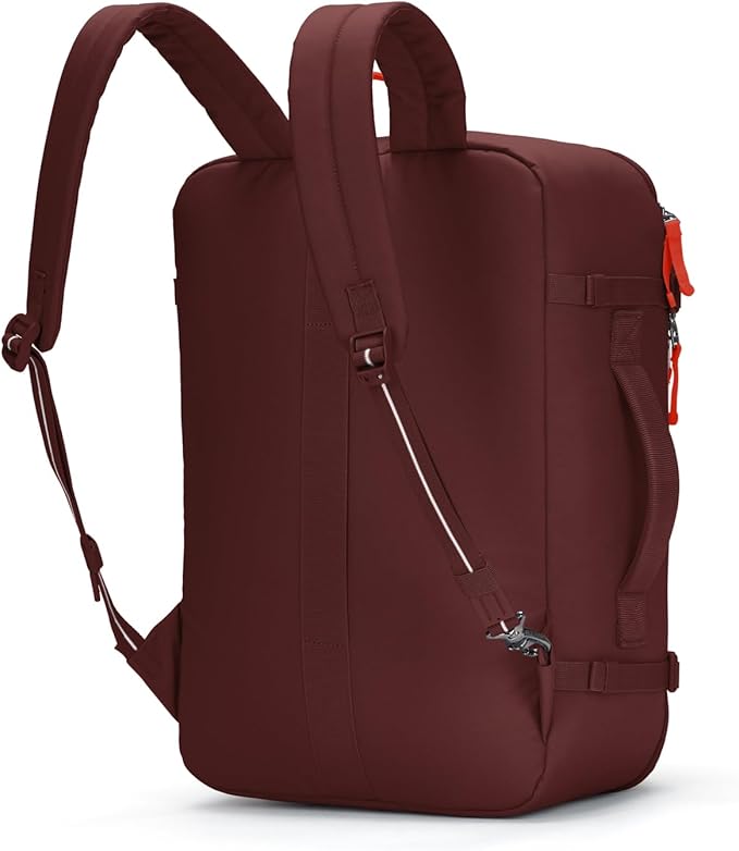 Pacsafe GO Anti Theft 34L Carry-on Backpack, Garnet Red