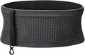 Adorila Slim Running Belt, No-Bounce Hidden Waist Pack with 360° Opening for Soft Flask, Cellphones, Keys or Gels, Black, Small
