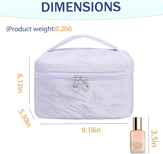 Makeup Bag Toiletry Bag for Women, Waterproof Material with Handle, Can Accommodate Toiletries, Makeup Brush Accessories（Purple）