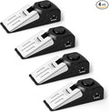 4 Pack Door Stop Alarm, Door Stopper with 120DB Security Alarm, Floor Wedge Door Stop Siren, Door Security Devices for Traveling, Apartment, Hotel and Home, Black