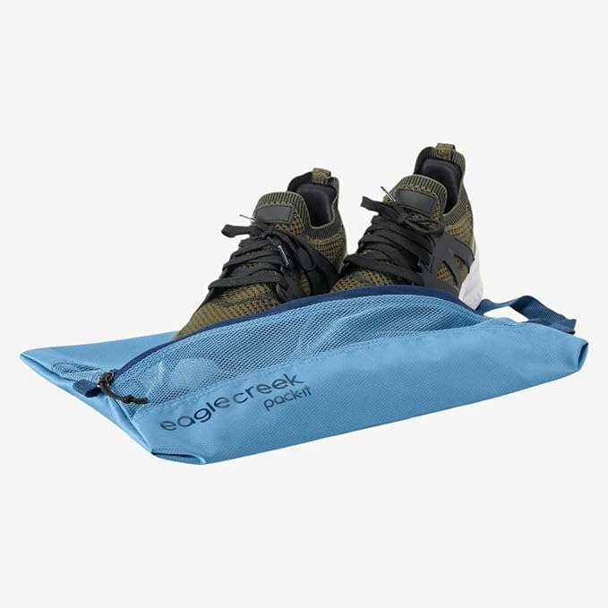 Eagle Creek Pack-It Reveal Shoe Sack - Breathable Shoe Storage Sack for Optimizing Luggage Space - Quick-Drying Material - Lightweight - Washable - Ventilated - Blue Dawn