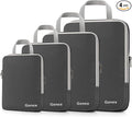 Gonex Compression Packing Cubes, 4pcs Expandable Storage Travel Luggage Bags Organizers (Deep Gray)