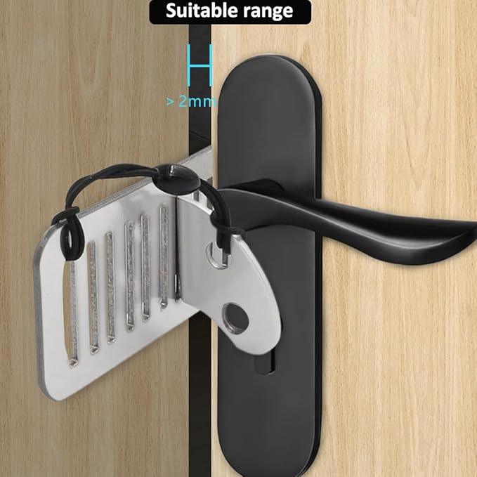 Mengshen 2 Pack Portable Door Stopper Easy Setup Heavy Duty Door Lock for Travel Apartments Hotels Lightweight Security for Women
