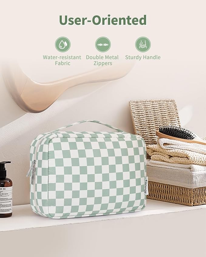 Narwey Small Hanging Travel Toiletry Bag for Women, Travel Bag for Toiletries, Makeup Bag Organizer Cosmetic Bags Make Up Bags for Girls