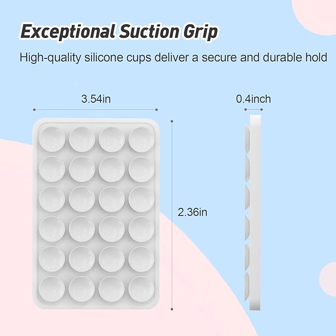 Magnetic Suction Phone Mount for MagSafe Case,Silicone Sticky Phone Grip Holder for iPhone,Removable Hands-Free Selfie/Video for TikTok & Instagram Influencer/Creator (White)