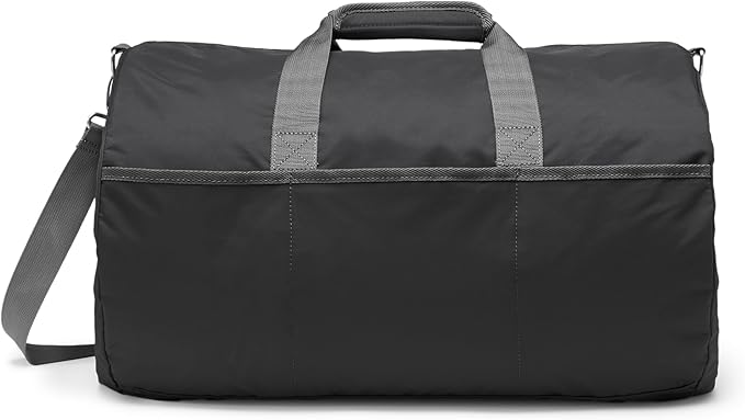 Amazon Essentials Lightweight 20-inch Duffel Bag for Travel with 30 lb Weight Capacity, Zippered Pockets, Collapsible Design, Black