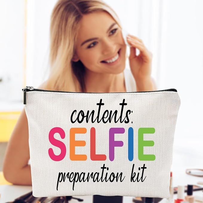 ZUYUROU Funny Cosmetic Bag - Travel Pouch for Beauty Essentials, Selfie Preparation Kit, Girls Birthday Gifts
