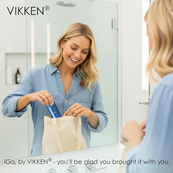 VIKKEN® Portable Travel Bidet USB-Type C Rechargeable Electric Mobile Handheld Ultra Strong Water Spray Personal Hygiene Self Care for Women & Men, iGo-X 250ml Blue