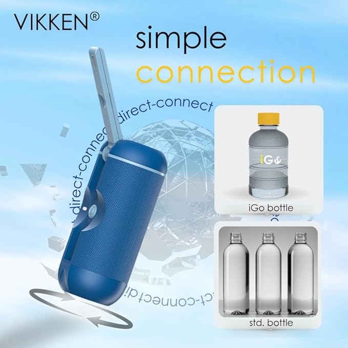 VIKKEN® Portable Travel Bidet USB-Type C Rechargeable Electric Mobile Handheld Ultra Strong Water Spray Personal Hygiene Self Care for Women & Men, iGo-X 250ml Blue