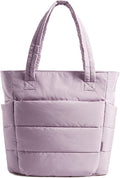 BAGSMART Tote Bag for Women, Lightweight Puffy Tote Bag with Compartments Shoulder Bag Handbag for Travel, Work, Gym | Lightweight, Puffy, Quilted, for Travel, Work