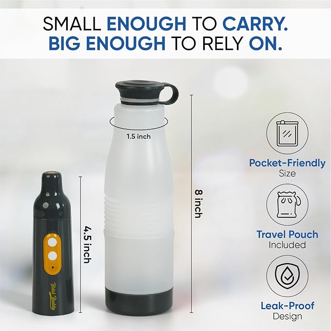 BIDET BUDDY® PureJet Portable Bidet for Travel & Camping | Rechargeable Electric Travel Bidet | Waterproof Compact USB-C Personal Hygiene Bidet with High Pressure Spray Design - Obsidian Drift