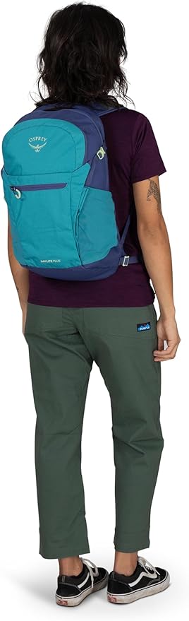 Osprey Daylite Plus Commuter Backpack - Lightweight, Everyday Pack with Laptop Sleeve and Water Bottle Pockets - Ideal for Work, School, and Travel with Versatile Storage, Blue Spikemoss/Alkaline