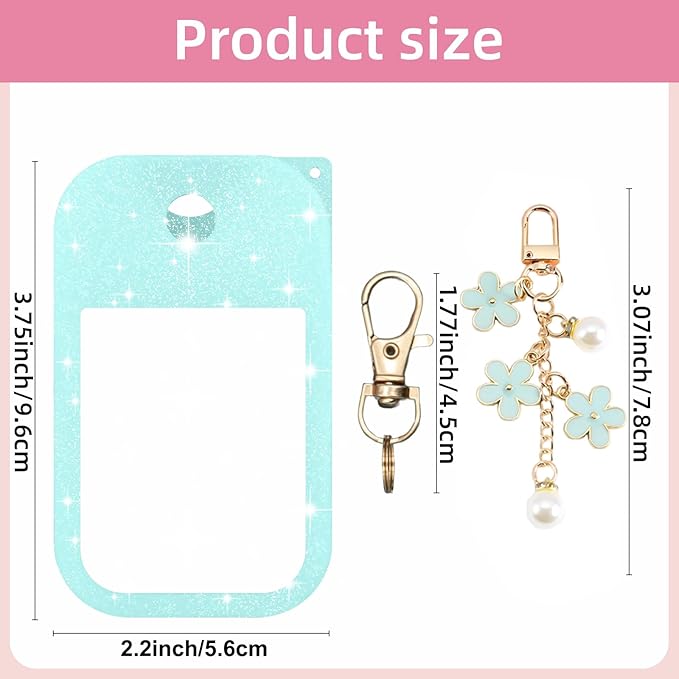 Silicone Case Compatible with Touchland Hand Sanitizer Spray Mist 1 oz with Flower keychain