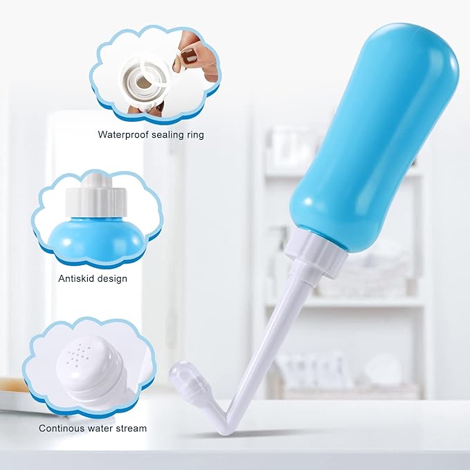Portable Bidet Travel Large Capacity 450ml(15oz) Personal Toilet Handheld Blue