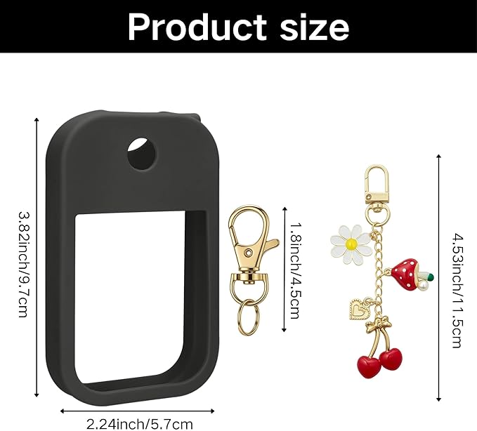 Hand Sanitizer Spray Case with Keychain, Durable Silicone Holder Compatible with Touchland Power Mist & Glow Mist (1 fl oz)