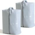 tianzong 2 Pack Double-Layer Fabric Wide-Opening Waterproof Travel Shoe Bag with Comfortable Handle (Bluish Grey)