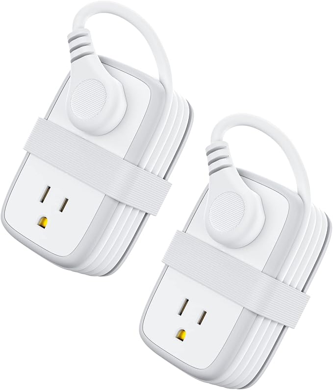 2 Pack Power Strip with USB C Ports, 4 Outlets 3 USB(1 USB-C), NTONPOWER Small Power Strip with 4ft Short Extension Cord Flat Plug, Compact Power Strip for Travel Hotel Cruise Essentials, White