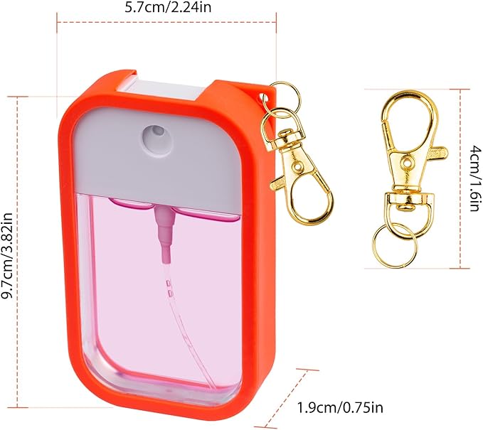 TERPINK Silicone Case Compatible with Touchland Hand Sanitizer Spray, Protective Case with Keychain for Power Mist and Glow Mist 1 fl oz, Hand Sanitizer Spray Accessory (Orange, 1 Pack)
