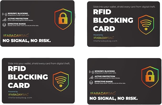 RFID Blocking Cards - SafeCard Shield for Credit, Debit, and social security card protector - Slim Wallet Protector for Men & Women (4)